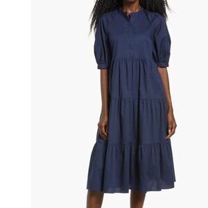 English Factory Puff Sleeve Midi Dress